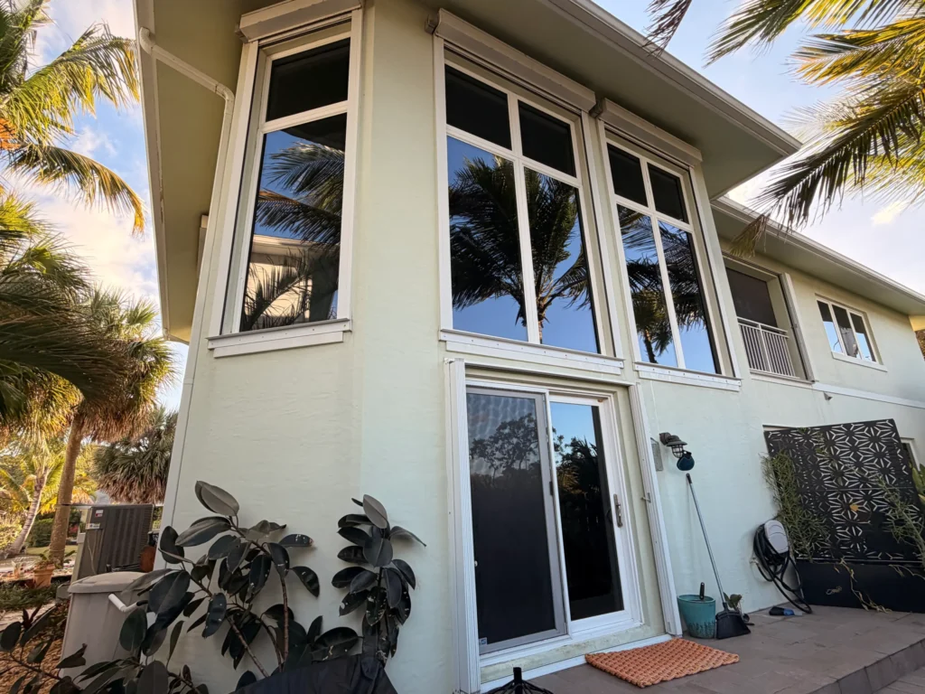 Streak-free windows on a two-story South Florida home
